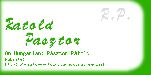 ratold pasztor business card